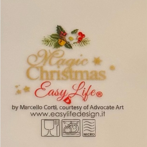 Christmas Holiday 12" Santa Claus Platter Ceramic Easy Life Designed in Italy - Picture 6 of 8